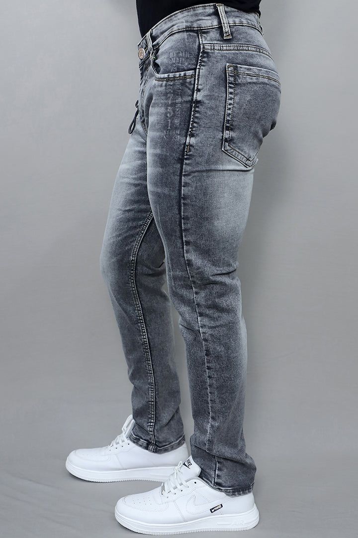 Men Regular Mid Rise Grey Jeans (E 19 Plain Grey)