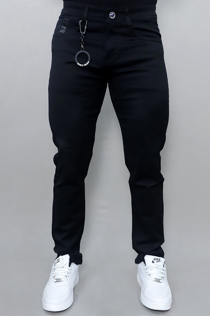 Men Regular Mid Rise Black Jeans (G803 Plain Black)