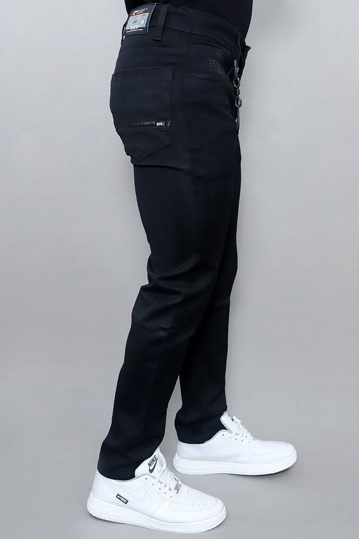 Men Regular Mid Rise Black Jeans (G803 Plain Black)