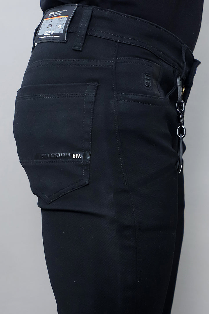 Men Regular Mid Rise Black Jeans (G803 Plain Black)