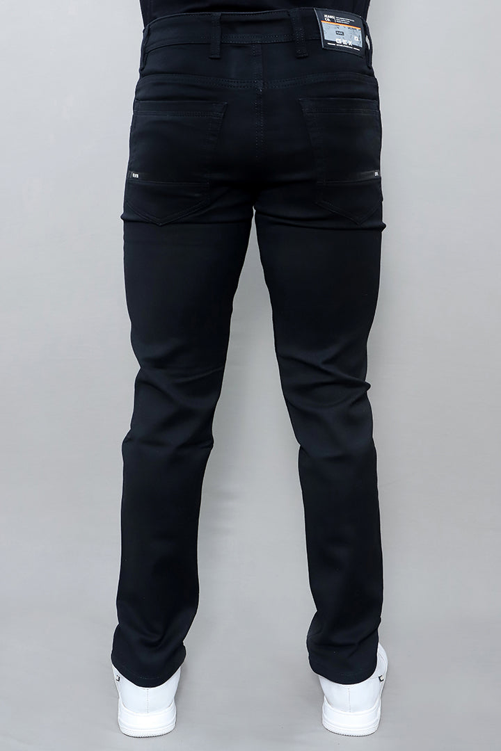 Men Regular Mid Rise Black Jeans (G803 Plain Black)