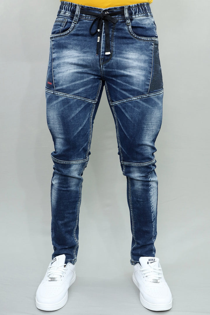 Men Regular Mid Rise Blue Joggers (G925)