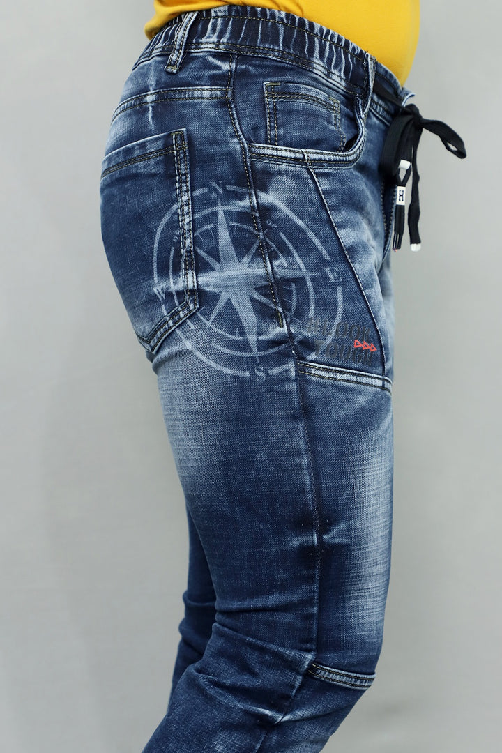 Men Regular Mid Rise Blue Joggers (G925)