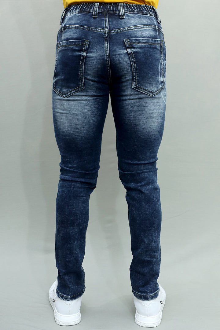 Men Regular Mid Rise Blue Joggers (G925)