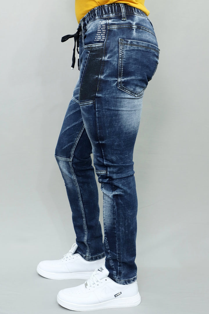 Men Regular Mid Rise Blue Joggers (G925)