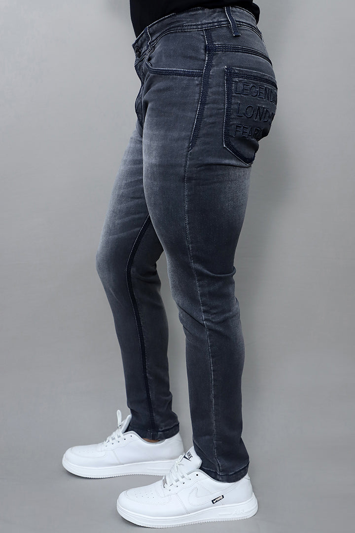 Men Regular Mid Rise Black Jeans (GK371 Plain Black)