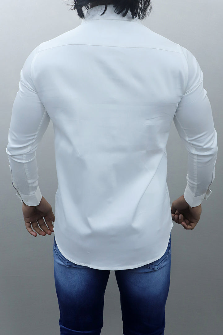 Gex Men Regular Fit Solid Blue Formal Shirt