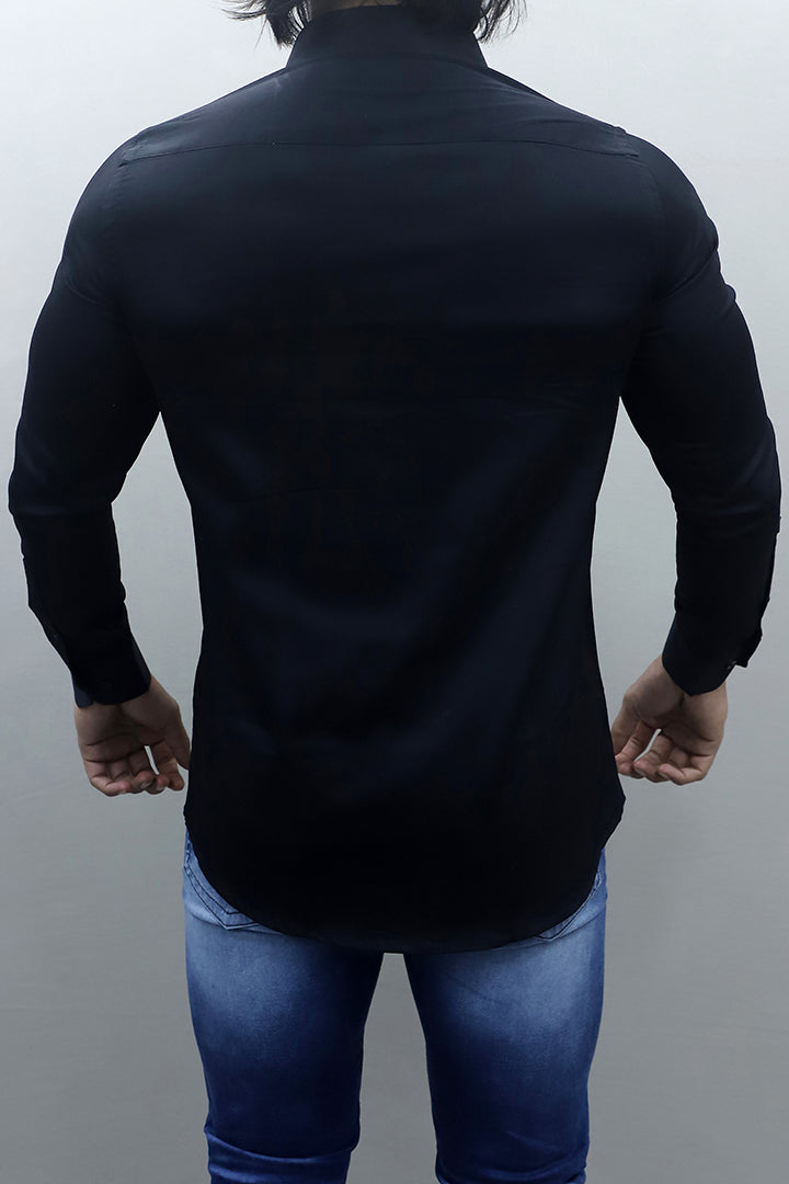 Gex Men Regular Fit Solid Blue Formal Shirt