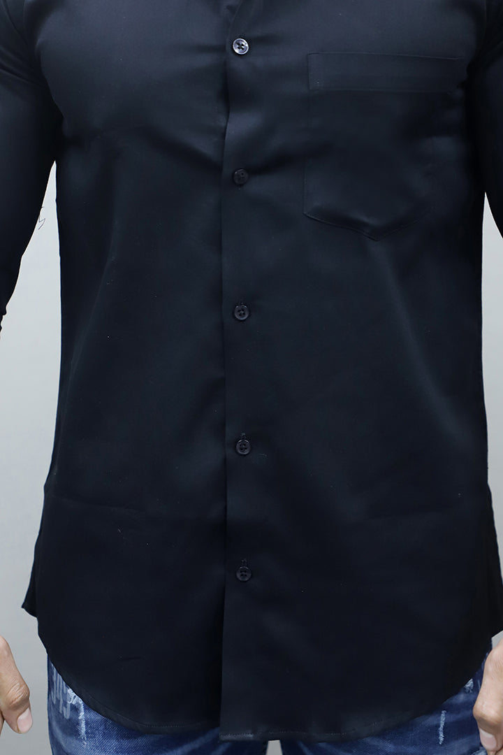 Gex Men Regular Fit Solid Blue Formal Shirt