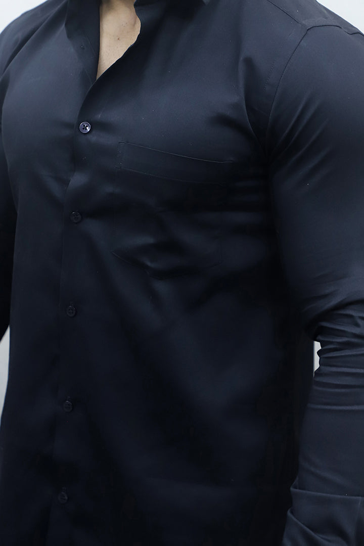 Gex Men Regular Fit Solid Blue Formal Shirt