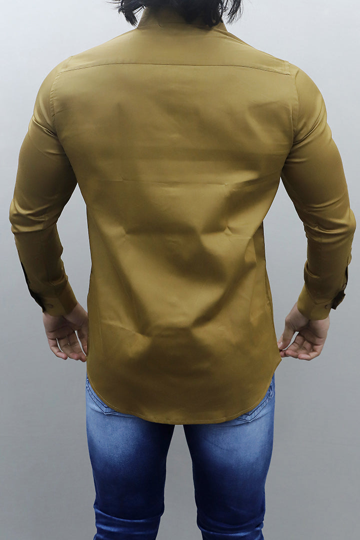 Gex Men Regular Fit Solid Blue Formal Shirt