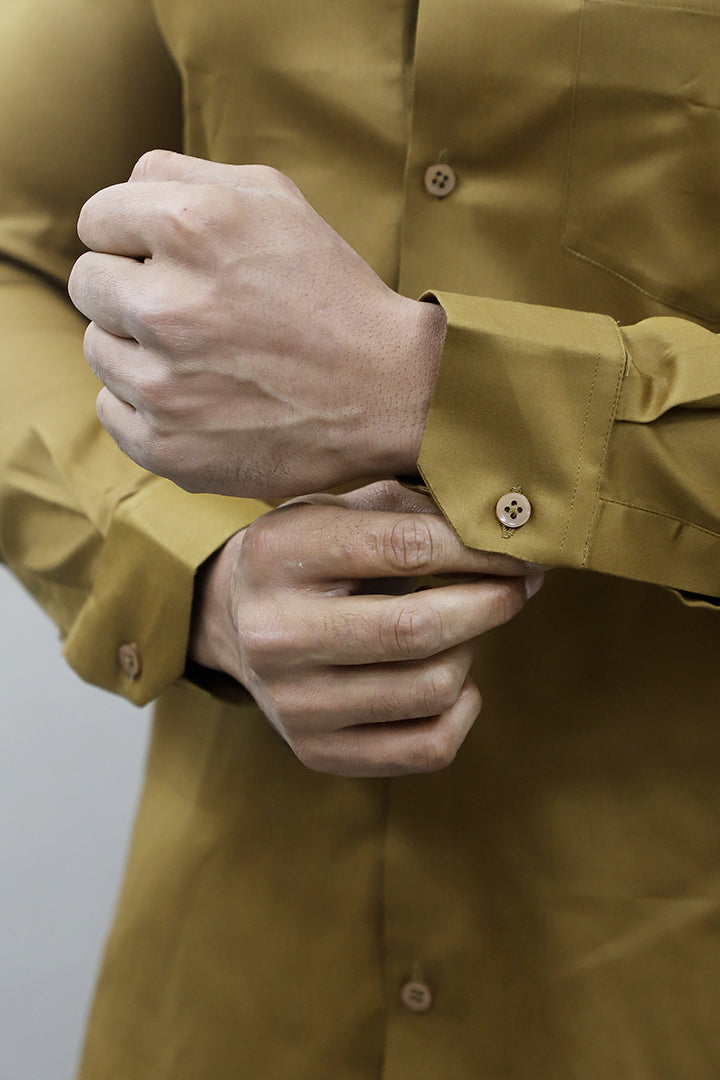 Gex Men Regular Fit Solid Blue Formal Shirt