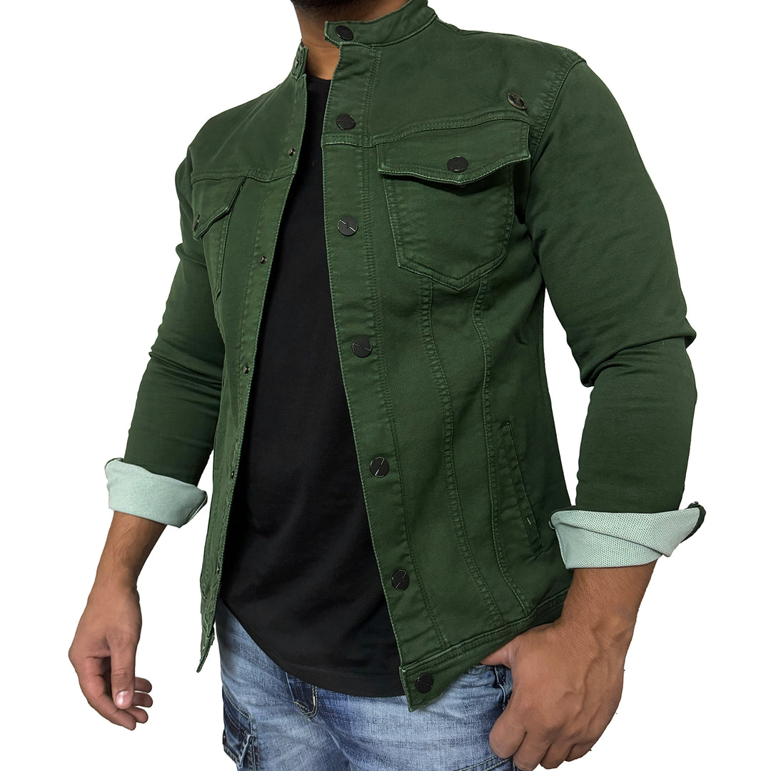 Men Regular Denim Mustard Jacket