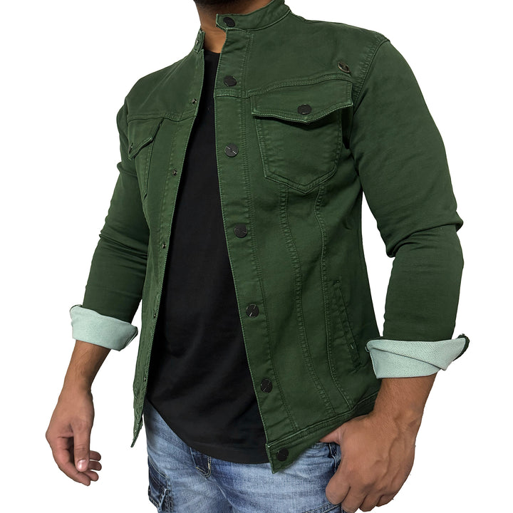 Men Regular Denim Mustard Jacket