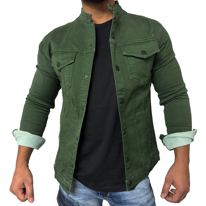 Men Regular Denim Mustard Jacket