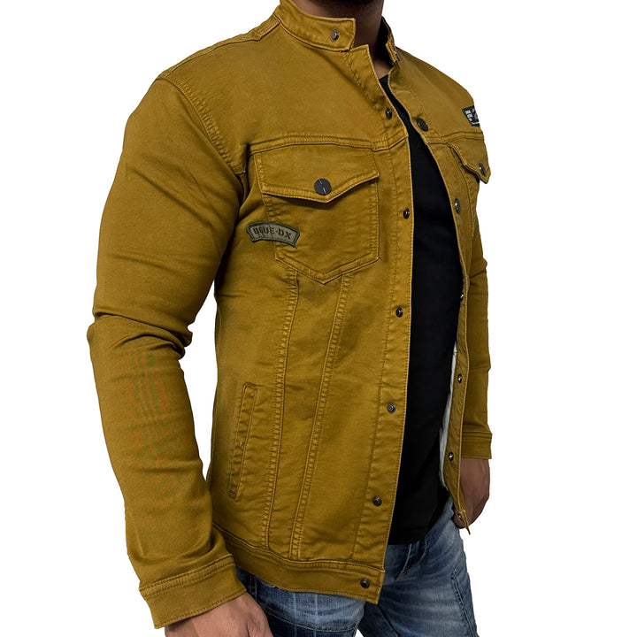 Men Regular Denim Mustard Jacket