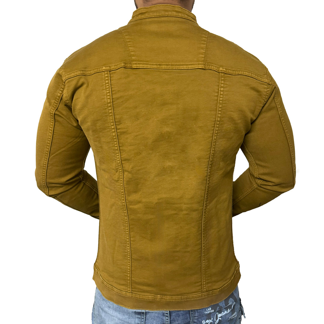 Men Regular Denim Mustard Jacket