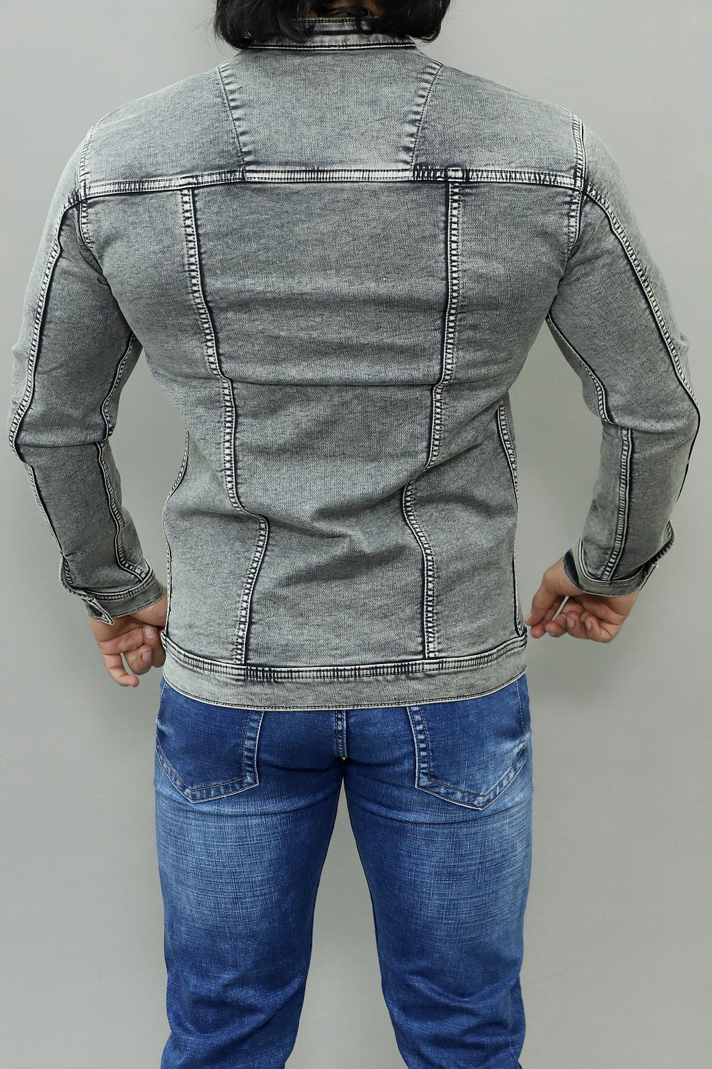Men Regular Denim Light Green Jacket