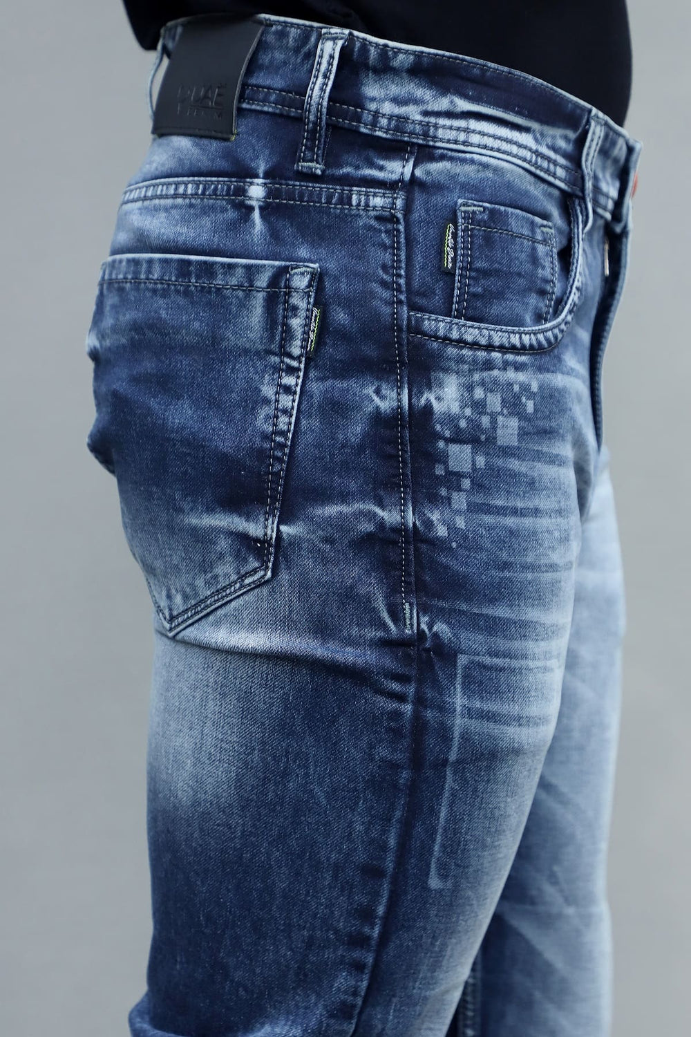 Classic blue regular fit stretch denim jeans G7 back