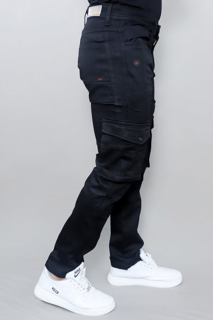 Gex Men’s Black Slim Fit Cargo Pants