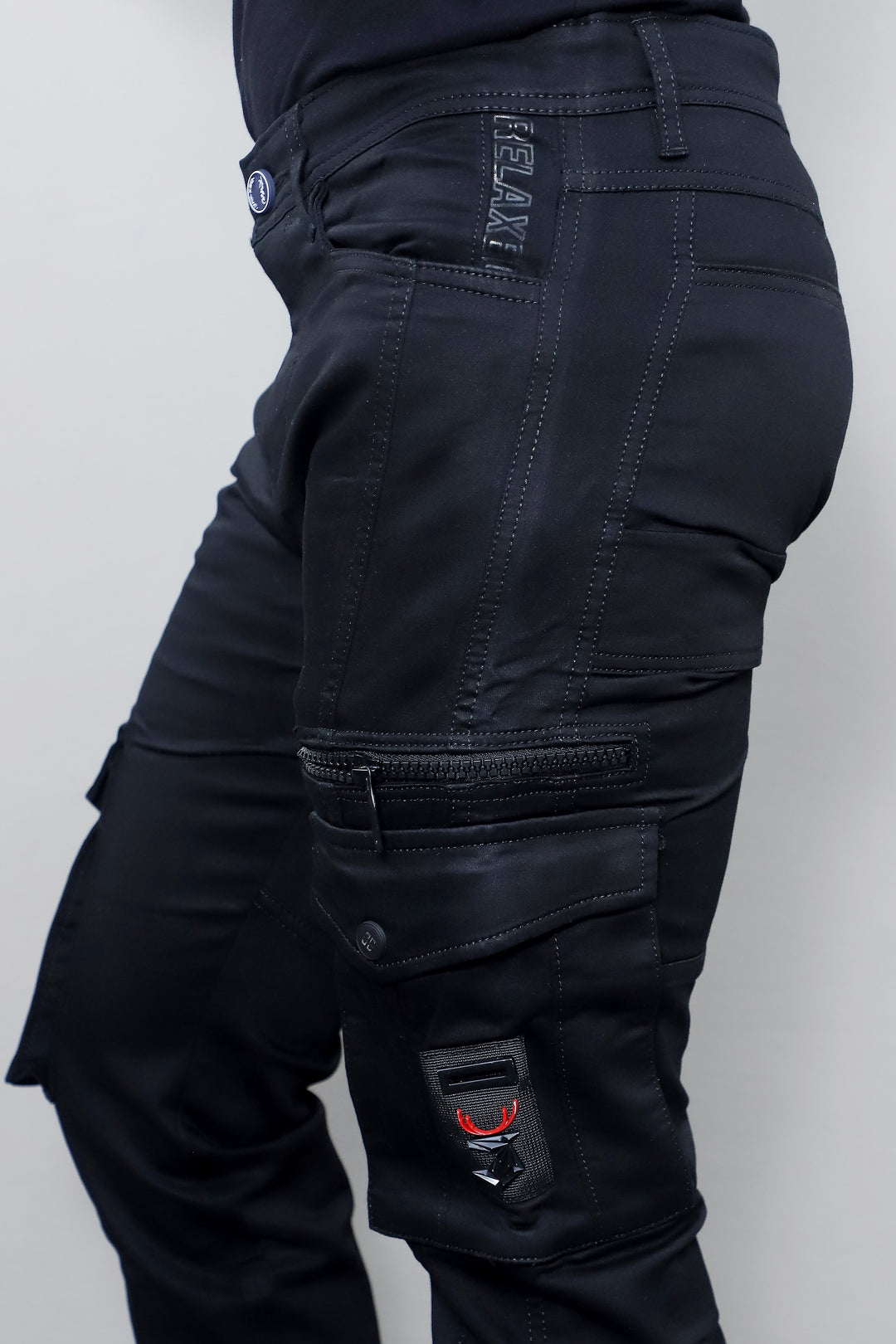 Gex Men’s Black Slim Fit Cargo Pants