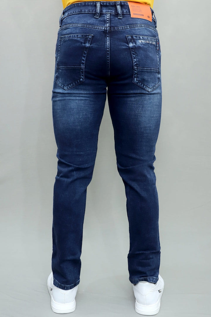 GEX Men’s Light Blue Distressed Slim Fit Stretch Jean