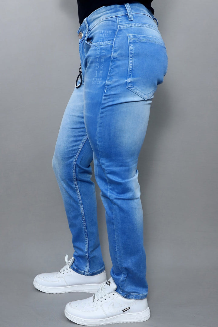 Men's Slim Fit Sky Blue Washed Jeans