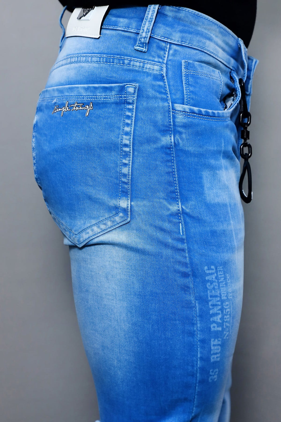 Men's Slim Fit Sky Blue Washed Jeans