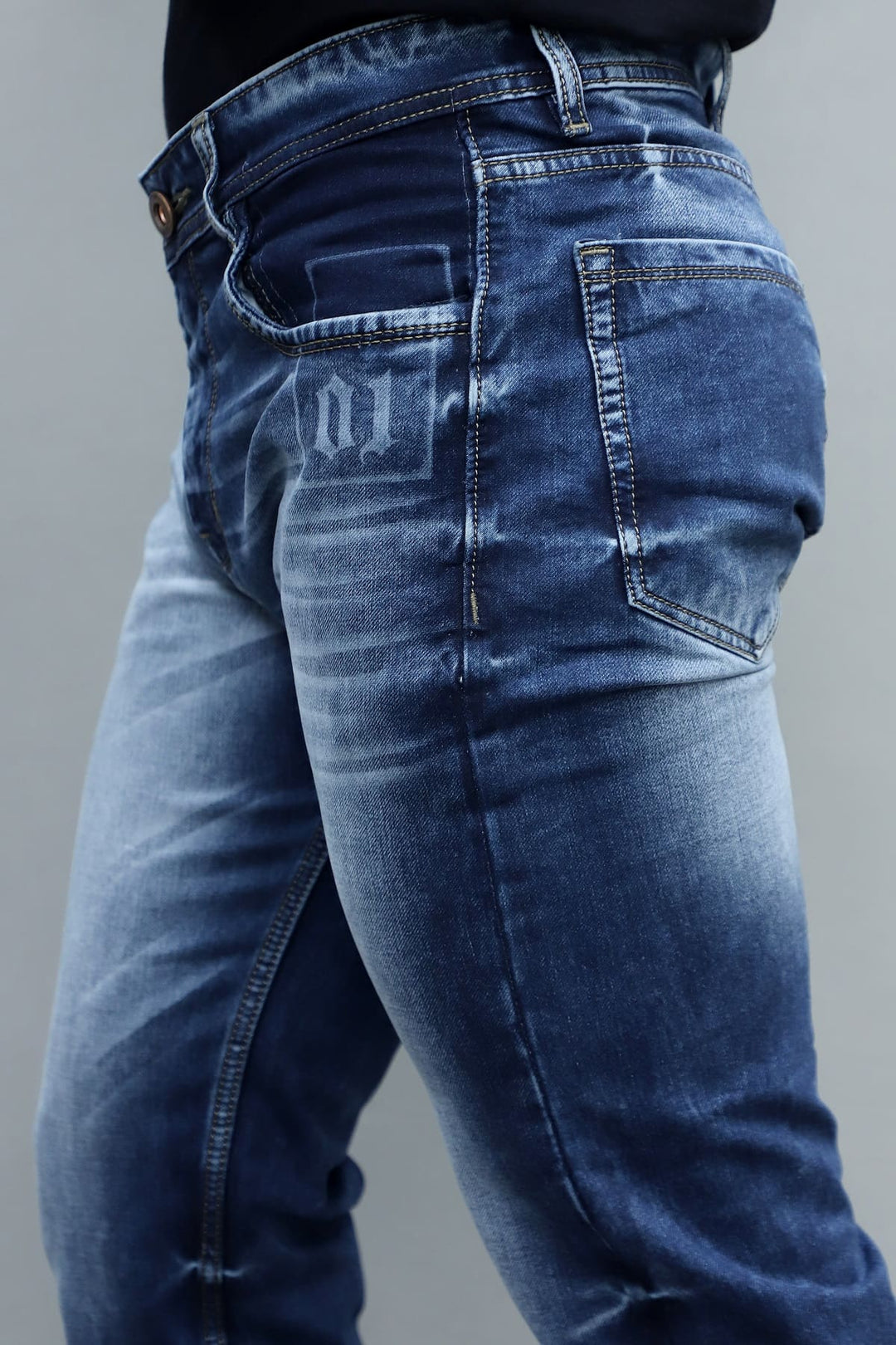 Men's Premium Blue Washed Slim Fit Stretchable Jeans