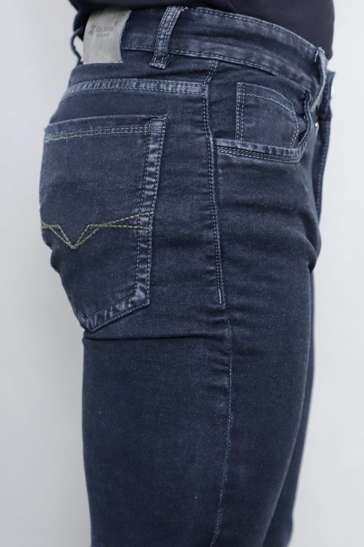 Close-up of back pocket embroidery on Gex Jeans G797