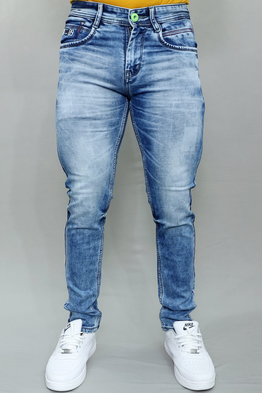 Gex Jeans Men's G858 Vintage Blue Slim Fit Comfort Denim