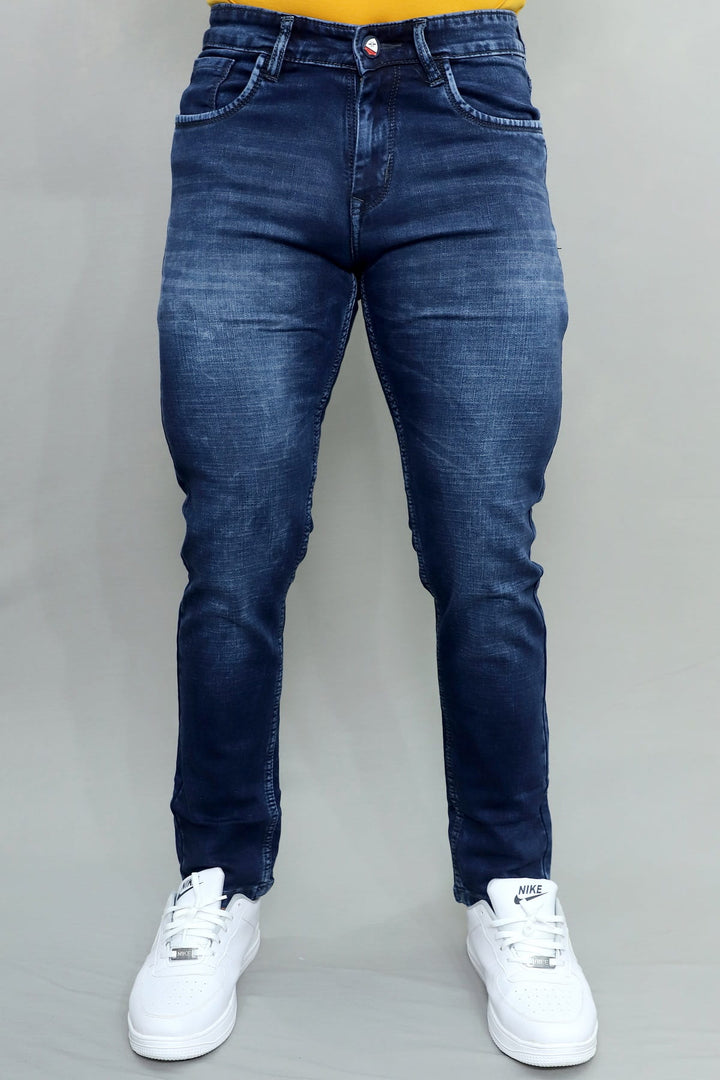 gex men's slim fit premium light blue washed stretchable denim jeans E-14 front