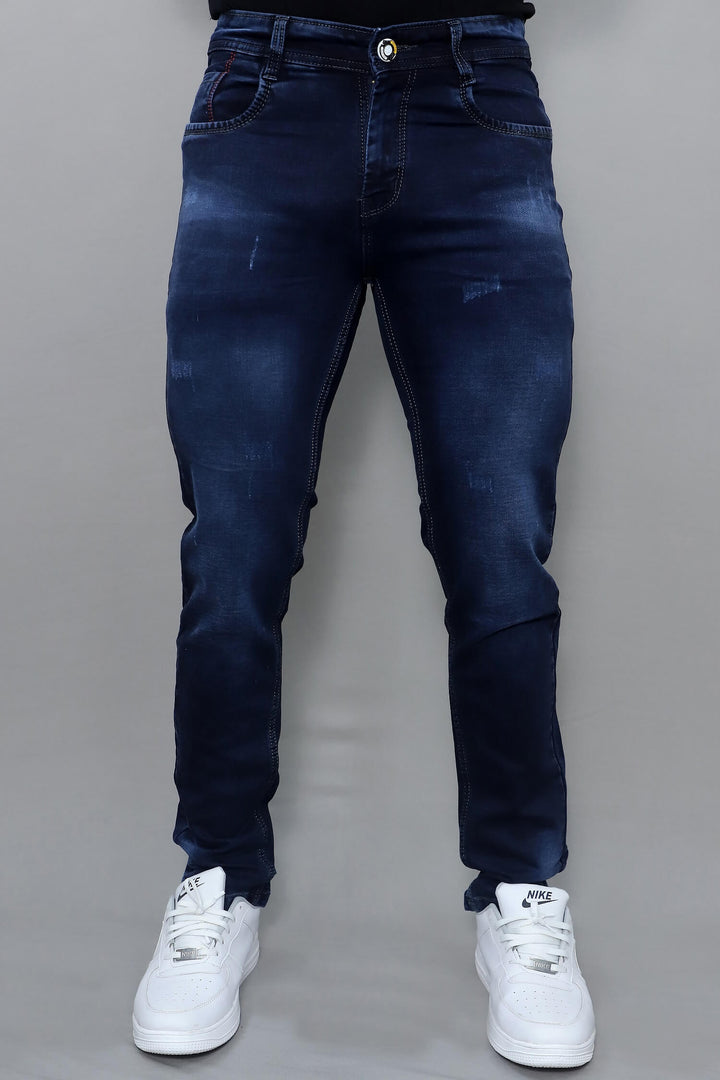 GEX Men’s Dark Blue Regular Fit Stretch Jeans