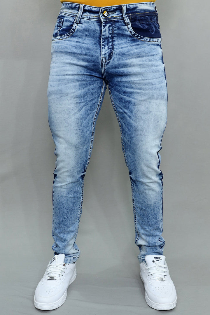 GEX slim fit blue denim jeans for men