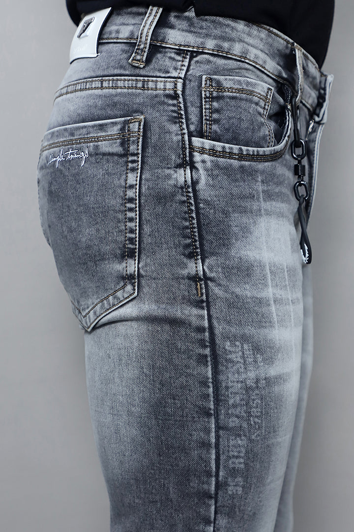 Men regular mid rise denim grey jeans grey side view with comfortable regular fit