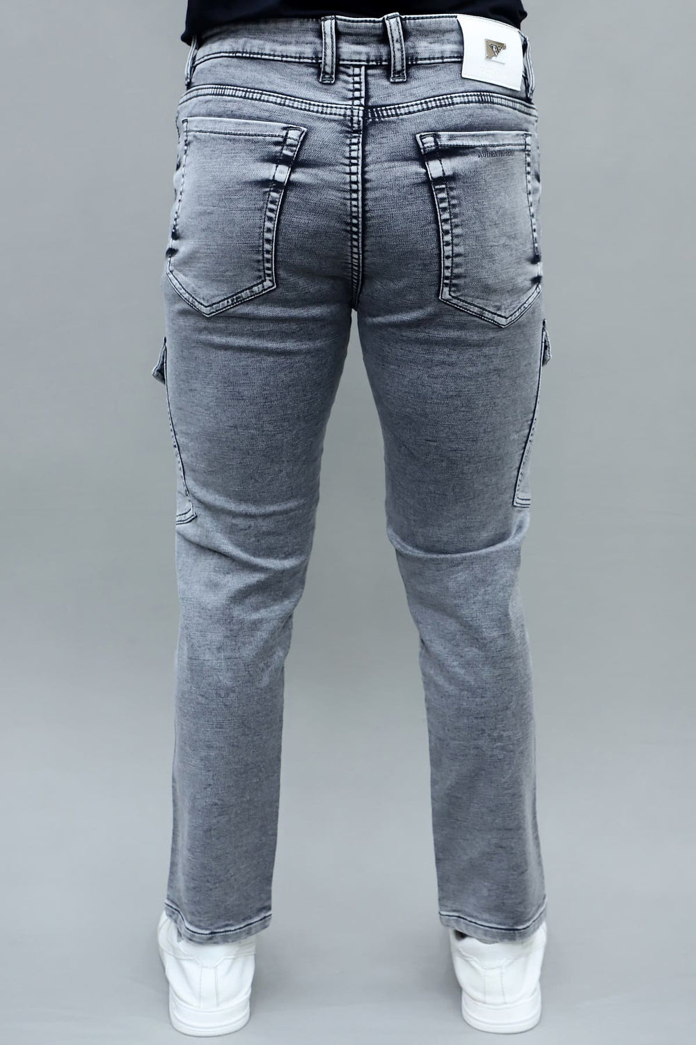 mens-slim-fit-dark-grey-stretchable-6-pocket-cargo-jeans-e15-back