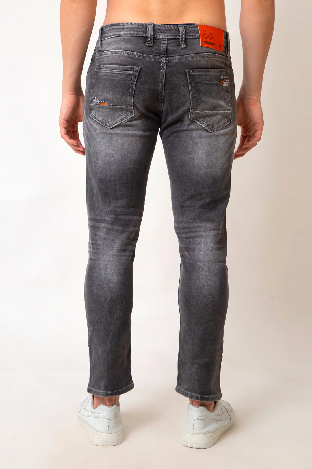 Men’s Slim ANCHOR DAMAGE GREY Denim Jeans