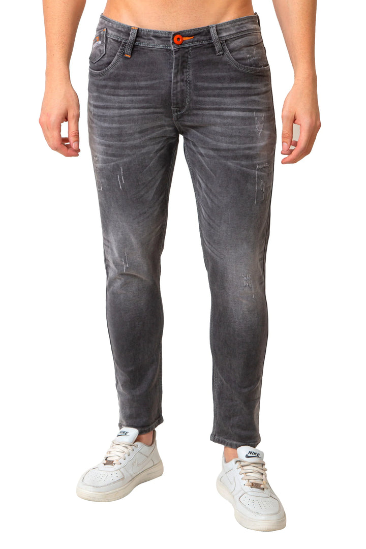 Men’s Slim ANCHOR DAMAGE GREY Denim Jeans